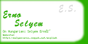 erno selyem business card